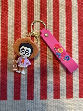 Coco Skeleton Guitarist Silicone Keychain Wrist Strap for Kids